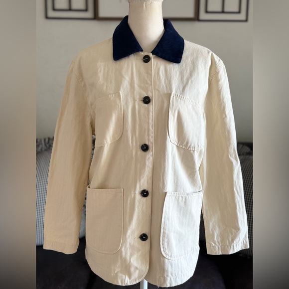 Rhythm Women’s Pearls Oversized Button Up Jacket Navy Collar Brown Plaid Size S - Picture 7 of 15